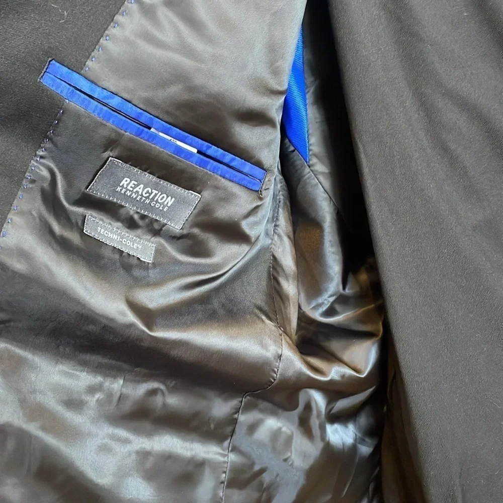 Kenneth Cole Reaction Mens Slim Fit Flex Techni-Cole 2-Piece Suit Jacket Pants - Picture 9 of 16